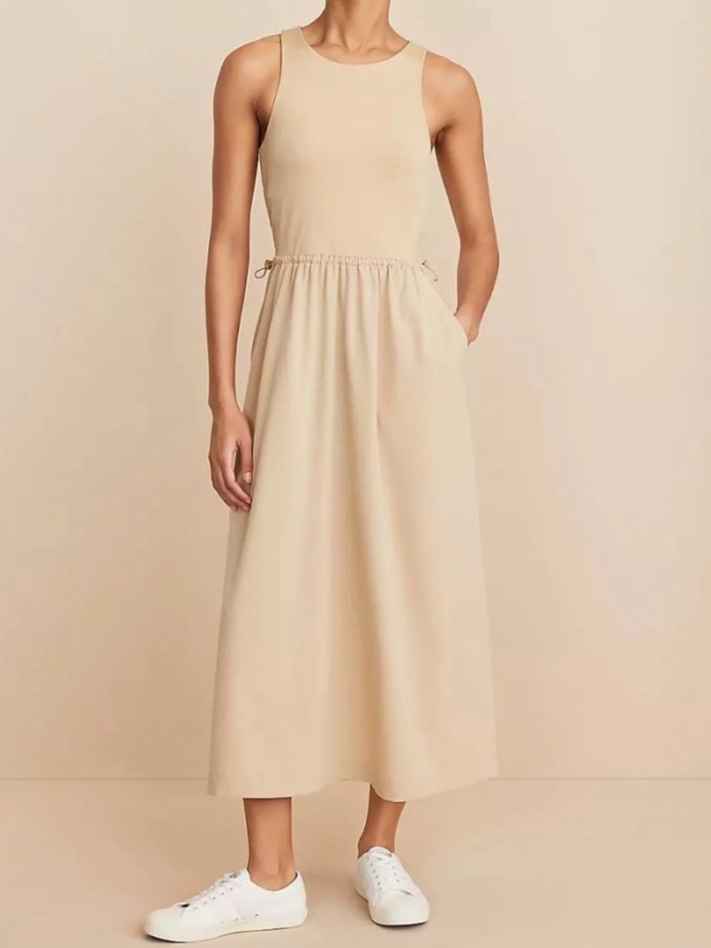 Lou & Grey Sleeveless Maxi Dress in Cream XSP